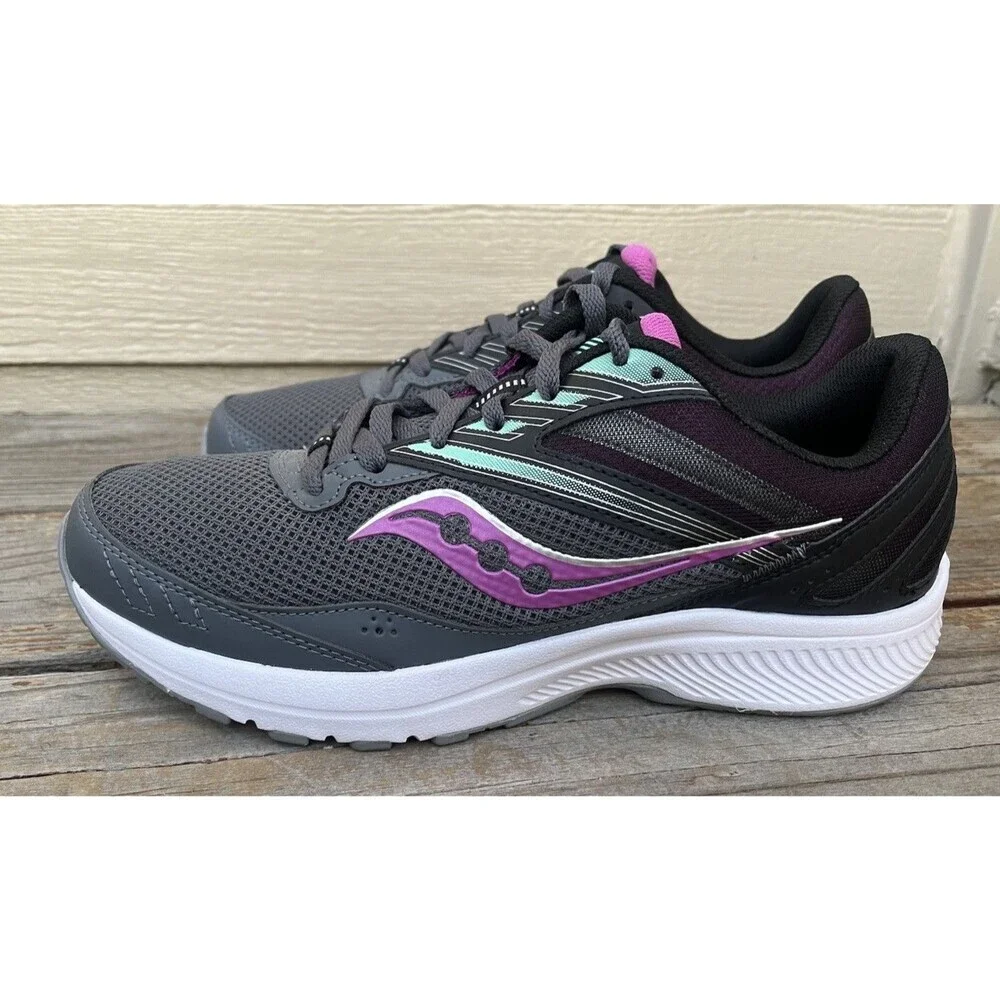 Nice! Saucony Cohesion 15 Women's size 11 Wide Running Shoes Shadow/Razzle